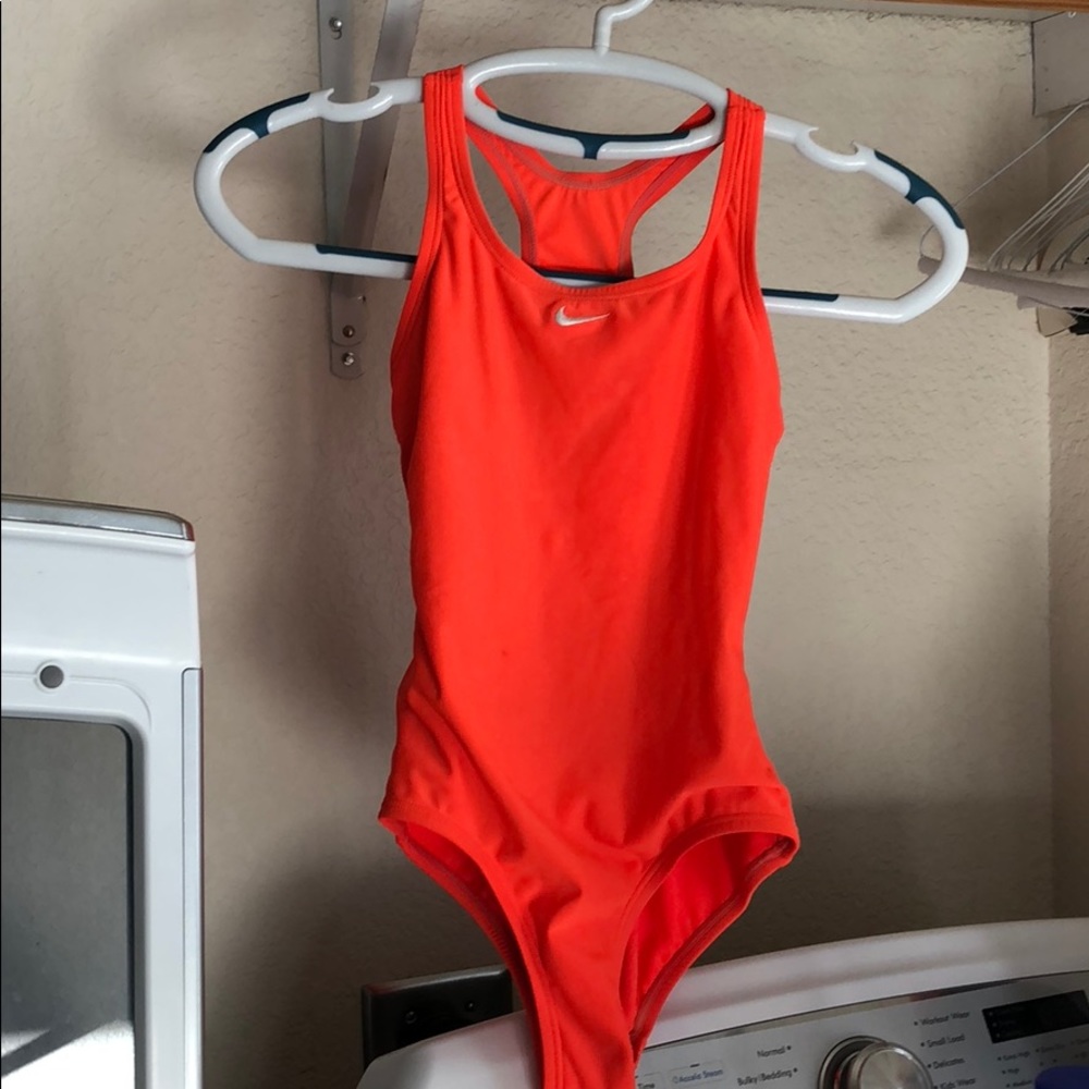 Orange bright one piece baiting suit